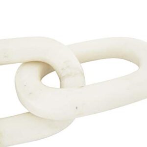 Creative Co-Op 13" L Decorative Marble Figurine Chain Link, White (AH1041)