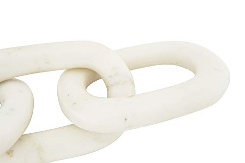 Creative Co-Op 13" L Decorative Marble Figurine Chain Link, White (AH1041)