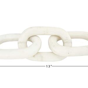 Creative Co-Op 13" L Decorative Marble Figurine Chain Link, White (AH1041)