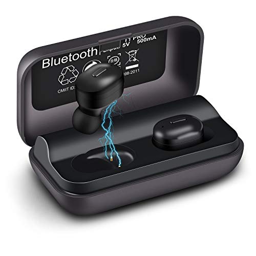 WGGE T1-Pro Bluetooth 5.0+EDR Wireless Earbuds Sweat-Proof TWS Stereo Headphones in Ear Built in Mic Headset Premium Sound with Deep Bass and Fast Connect