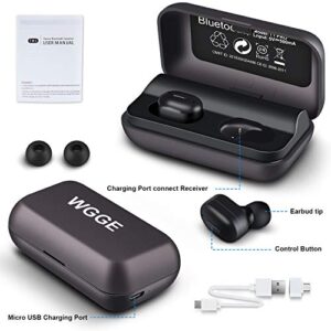 WGGE T1-Pro Bluetooth 5.0+EDR Wireless Earbuds Sweat-Proof TWS Stereo Headphones in Ear Built in Mic Headset Premium Sound with Deep Bass and Fast Connect