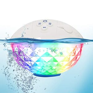 Bluetooth Speakers with Colorful Lights, Portable Speaker IPX7 Waterproof Floatable, Built-in Mic,Crystal Clear Sound Speakers Bluetooth Wireless 50ft Range for Home Shower Outdoors Pool Travel.