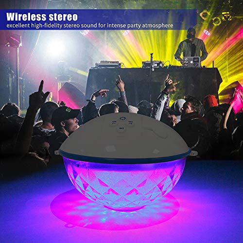 Bluetooth Speakers with Colorful Lights, Portable Speaker IPX7 Waterproof Floatable, Built-in Mic,Crystal Clear Sound Speakers Bluetooth Wireless 50ft Range for Home Shower Outdoors Pool Travel.