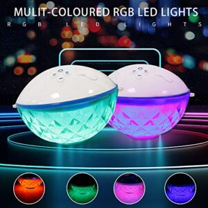 Bluetooth Speakers with Colorful Lights, Portable Speaker IPX7 Waterproof Floatable, Built-in Mic,Crystal Clear Sound Speakers Bluetooth Wireless 50ft Range for Home Shower Outdoors Pool Travel.