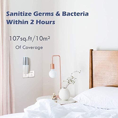 HOMEZENS Portable Plug in Air Purifier for Viruses and Bacteria, UV-C Light Sanitizer Eliminate and Sanitize Germs & Odor, Keep Air Clean for Bedroom, Kitchen, Bathroom, Pet Area, Small Rooms