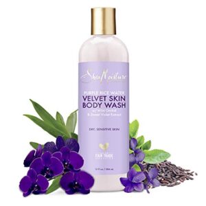 SheaMoisture Velvet Skin Body Wash for Dry Skin Purple Rice Water with Shea Butter 13 oz