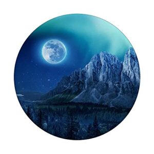 Moon Night Pop Mount Socket Mountain Art Work Star Sky Blue PopSockets PopGrip: Swappable Grip for Phones & Tablets