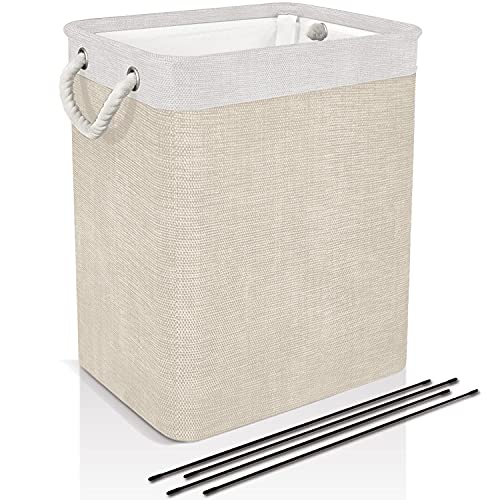 DYD Laundry Basket with Handles & Brackets Small/Large/Tall Hamper for Kid Girl Collapsible Washing Bin Built-in Lining for Bedroom Dorm Toy Clothing Storage