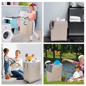 DYD Laundry Basket with Handles & Brackets Small/Large/Tall Hamper for Kid Girl Collapsible Washing Bin Built-in Lining for Bedroom Dorm Toy Clothing Storage