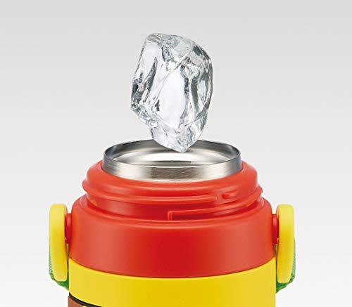 Skater SDPV5-A Children's Stainless Steel Direct Drinking 3D Water Bottle, Kids, 16.2 fl oz (480 ml), Super Mario Boys