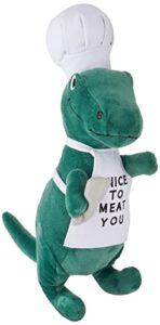 fringe studio plush pet toy with squeaker, king of the grill (289624), multicolor