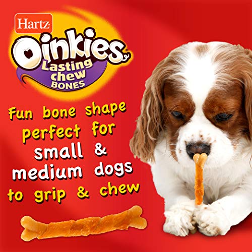 Hartz Oinkies Rawhide-Free Chicken-Wrapped Lasting Chew Bone Dog Treats, 12 Count, Highly Digestible, No Artificial Flavors or Colors