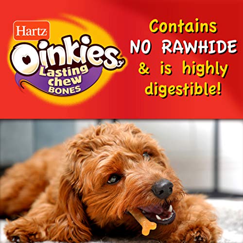 Hartz Oinkies Rawhide-Free Chicken-Wrapped Lasting Chew Bone Dog Treats, 12 Count, Highly Digestible, No Artificial Flavors or Colors