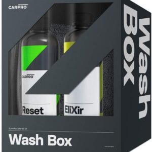 CARPRO Wash Box - 5 Products Including: Elixir, Reset, Microfiber Wash Mitt, DHydrate Drying Towel & 2 Face No Lint Towel - Everything to Wash Your Car All Season Long, 16 Treatments