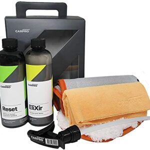 CARPRO Wash Box - 5 Products Including: Elixir, Reset, Microfiber Wash Mitt, DHydrate Drying Towel & 2 Face No Lint Towel - Everything to Wash Your Car All Season Long, 16 Treatments