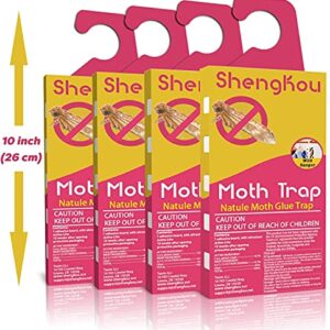 ShengKou - Effective and Refillable Dual Moth Pheromone Traps, Ultimate Solution to Clothes & Pantry Moth Control -4 Pack