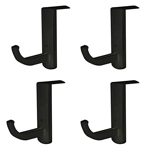 Magik 4-8 Pack Plastic Headphone Holder Earphone Headset Hanger Rack Stand Hook for Computer Internet Bar Desk Office (4 Pack, Black)