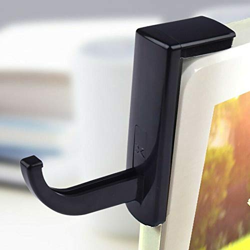 Magik 4-8 Pack Plastic Headphone Holder Earphone Headset Hanger Rack Stand Hook for Computer Internet Bar Desk Office (4 Pack, Black)
