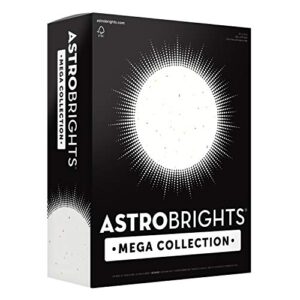 astrobrights mega collection, colored cardstock, bright confetti white, 320 sheets, 65 lb/176 gsm, 8.5" x 11" - more sheets! (91683)