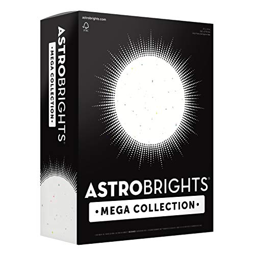 Astrobrights Mega Collection, Colored Cardstock, Bright Confetti White, 320 Sheets, 65 lb/176 gsm, 8.5" x 11" - MORE SHEETS! (91683)