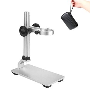 aluminum alloy microscope stand holder for usb digital microscope, cainda stable metal stand bracket with portable carrying case, support adjusted up and down easy to focus