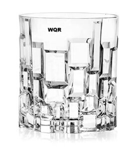 farielyn-x crystal whiskey glasses, set of 6 scotch glasses, tumblers for drinking bourbon, scotch, cocktail, cognac, irish whisky, large 10oz premium crystal glass tasting cups for men & wo