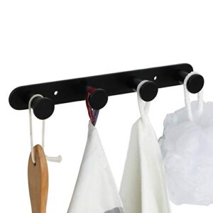 alise bathroom towel hook towel robe coat rack/rail with 4 hooks,wall drilling or super glue mount,gyt1000b-4 sus304 stainless steel matte black finish