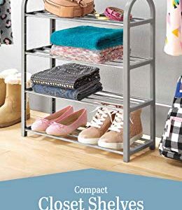 Whitmor 4-Tier Compact Closet Shelves, Gray