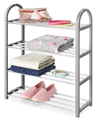 Whitmor 4-Tier Compact Closet Shelves, Gray