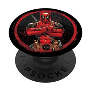 marvel deadpool wade wilson icon popsockets popgrip: swappable grip for phones & tablets