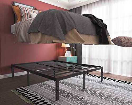 HOMUS King Size Bed Frame-16 Inch Tall Sturdy Platform Bed Base-Extra Heavy Duty Strong Steel Solid Metal Foundation- Easy Assemble/Noise Free/Non-Slip/Squeaky Free/No Box Spring Needed/King.