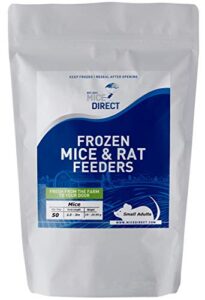 micedirect frozen small adult feeder mice food for juvenile ball pythons, adult corn snakes (50 count)
