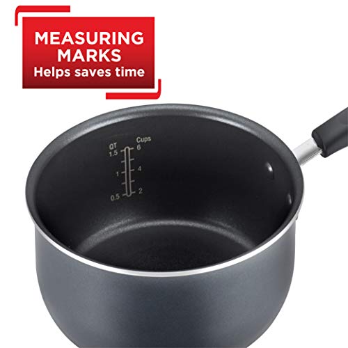 T-fal Signature Titanium Nonstick 3 Qt. Saucepan with Lid, Grey, B06124