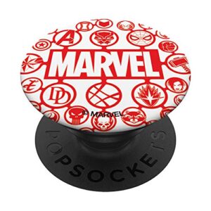 marvel logo red super hero icons popsockets popgrip: swappable grip for phones & tablets