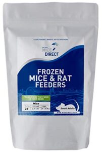 micedirect frozen small adult feeder mice food for juvenile ball pythons, adult corn snakes (25 count)