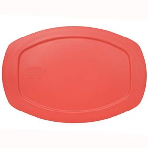pyrex c-702-pc red 1.3 quart oval easy grab plastic storage lid made in the usa