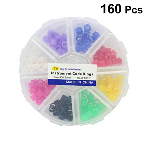 160pcs Medical Instruments Code Rings Silicone Dental Code Rings for Hospital dental implant o rings