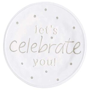 Mud Pie Celebrate You Dinner Plate, White, 11 1/2" dia