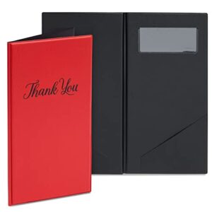 Juvale 10-Pack Red Check Presenters for Restaurants, Diners, Cafes, Bakeries, Guest Check Card Holder with Thank You Imprint, Server Books for Waitress, Waiter (10.5x5.5 in)