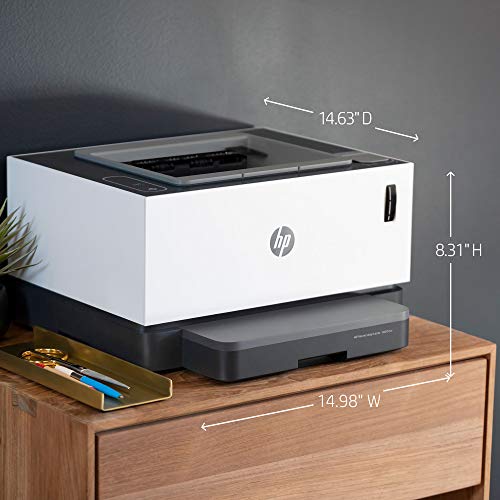 HP Neverstop Laser 1001nw Wireless Monochrome Printer with built-in Ethernet & cartridge-free toner tank, comes with up to 5,000 pages of toner in the box (5HG80A)