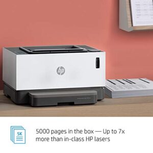 HP Neverstop Laser 1001nw Wireless Monochrome Printer with built-in Ethernet & cartridge-free toner tank, comes with up to 5,000 pages of toner in the box (5HG80A)