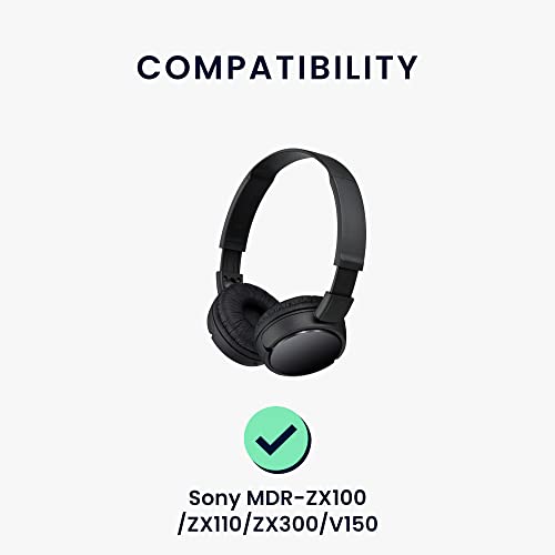 kwmobile Replacement Ear Pads Compatible with Sony MDR-ZX100/ZX110/ZX300/V150 - Earpads Set for Headphones - Black