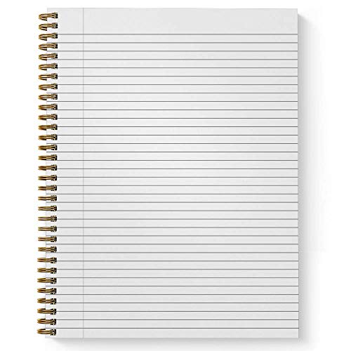 Softcover Camera 8.5" x 11" Motivational Spiral Notebook/Journal, 120 College Ruled Pages, Durable Gloss Laminated Cover, Gold Wire-o Spiral. Made in the USA