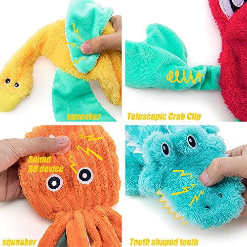 AWOOF Dog Toys No Stuffing, 5 Pack Dog Squeaky Toys Durable Dog Chew Toy Set for Puppy Small Medium Large Dog