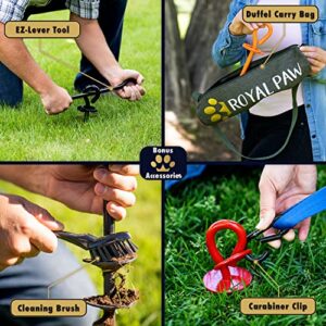 ROYAL PAW Dog Tie Out Stake - Heavy Duty Dog Stake for Large Dogs up to 210 lbs, Dog Stakes for Outside, Dog Anchor, and Dog Gadget | Use Any Dog Tie Out Cable or Dog Yard Leash (B1-Midnight Black)