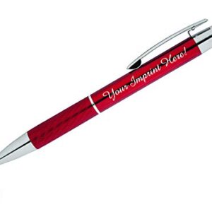 Express Pencils™ - Personalized Pens Gift Set - 2 Pack of Metal Pens w/gift box - Luxury Ballpoint Pen Custom Engraved with Name, Logo or Message for Executive, Business or Personal use (Black-Red)