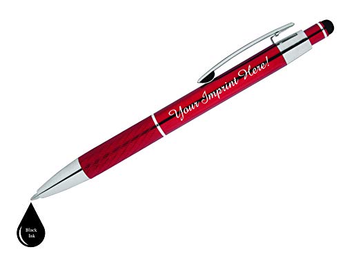 Express Pencils™ - Personalized Pens Gift Set - 2 Pack of Metal Pens w/gift box - Luxury Ballpoint Pen Custom Engraved with Name, Logo or Message for Executive, Business or Personal use (Black-Red)