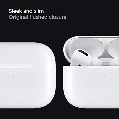 Spigen Shine Shield Designed for Airpods Pro 2nd Generation (2022) and Airpods Pro (2019) Anti Dust Sticker [2 Sets] - Metallic Silver