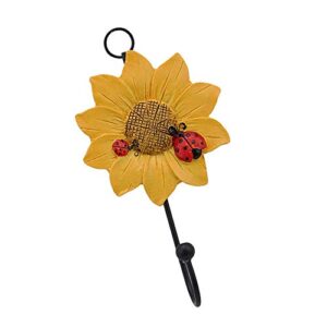 acxico 1pcs creative resin sunflower daisy flower wall hook keys coat hat towel holder hanger beautiful home decoration