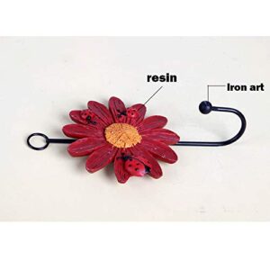 Acxico 1Pcs Creative Resin Sunflower Daisy Flower Wall Hook Keys Coat Hat Towel Holder Hanger Beautiful Home Decoration